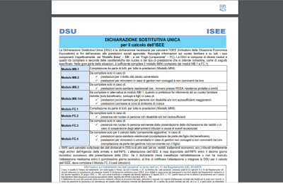 DSU nuovo  modello 2019 e decreto ISEE precompilato